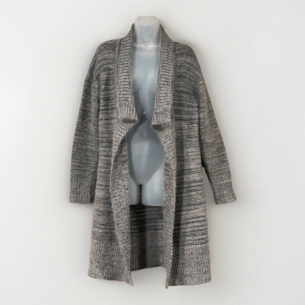 Sundance Lambswool Angora Longline Cardigan Sweater Women's Size Small Gray Wrap